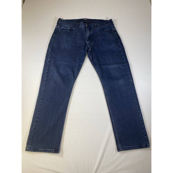 Paige Federal Slim Straight Jeans Dark Blue Denim Cellar Wash Men’s Size 36x29 - Picture 1 of 8
